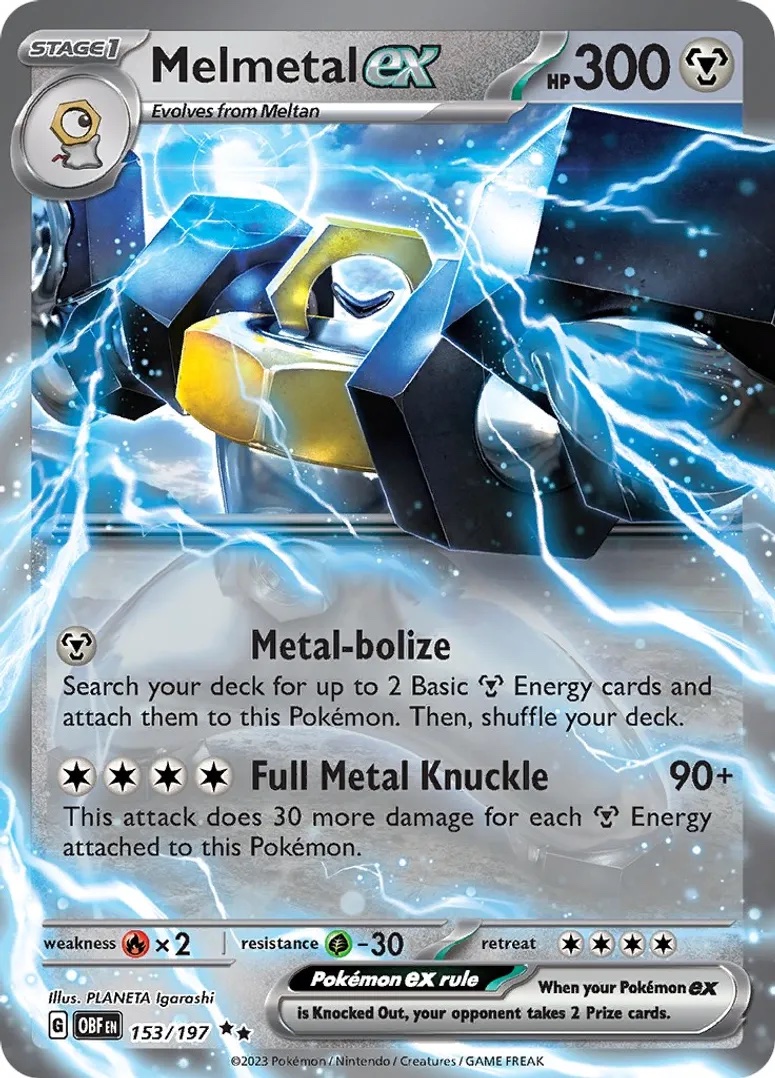 Melmetal ex - 153/197 :Obsidian Flames