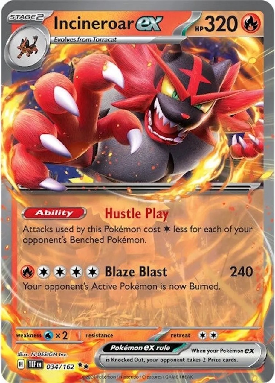 Incineroar ex - 034/162: Temporal Forces