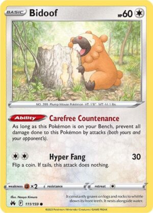 Bidoof - 111/159: Crown Zenith