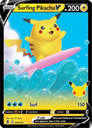 Surfing Pikachu V - 008/025: Celebrations