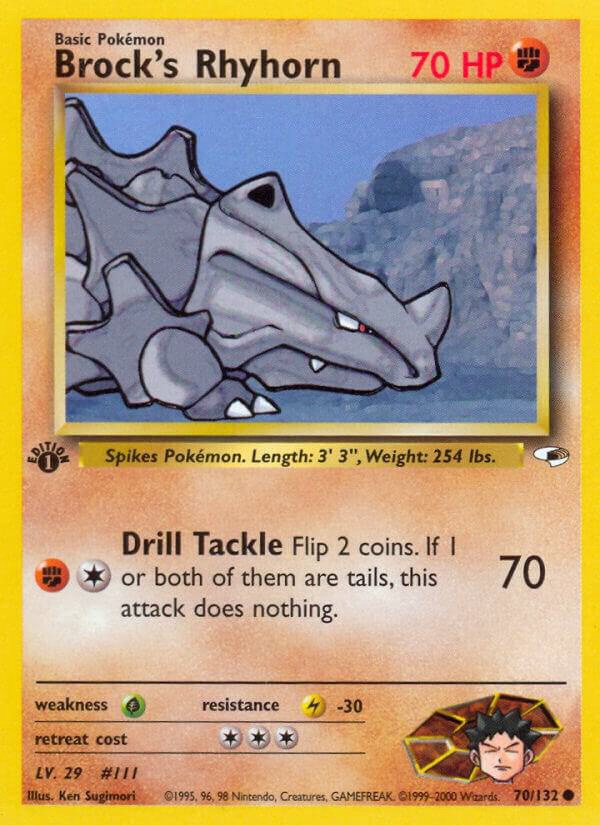 Brock's Rhyhorn (70) - 070/132: Gym Heroes