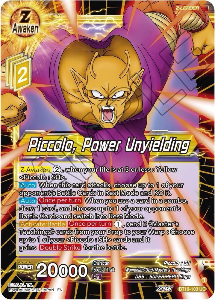 Piccolo, Power Unyielding - BT19-103 UC: Fighter's Ambition