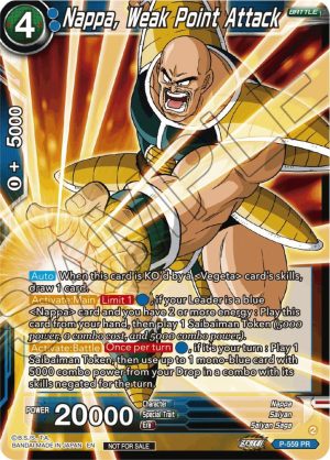 Nappa, Weak Point Attack (Zenkai Series Tournament Pack Vol.6) - P-559 PR : Tournament Promotion Cards