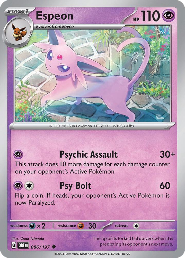 Espeon - 086/197: Obsidian Flames