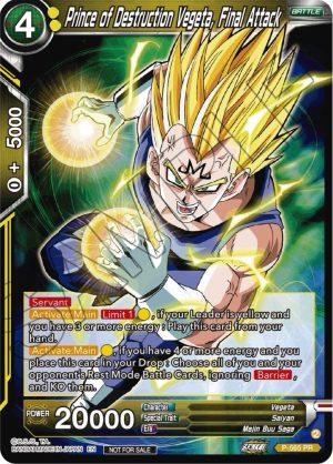 Prince of Destrcution Vegeta, Final Attack (Zenkai Series Tournament Pack Vol.6) -P-565PR: Tournament Promotion Cards