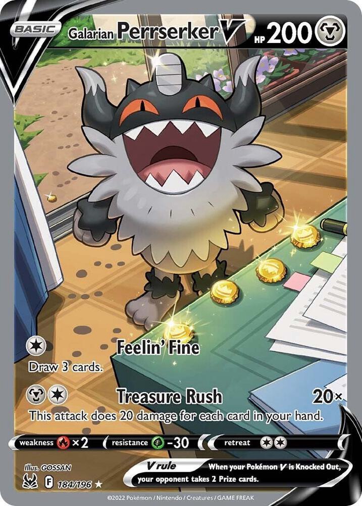 Galarian Perrserker V (Alternate Full Art) - 184/196: Lost Origin