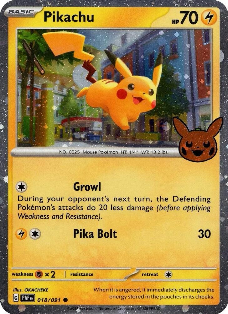Pikachu - 018/091 (Cosmos Holo) - Trick or Trade BOOster Bundle 2024
