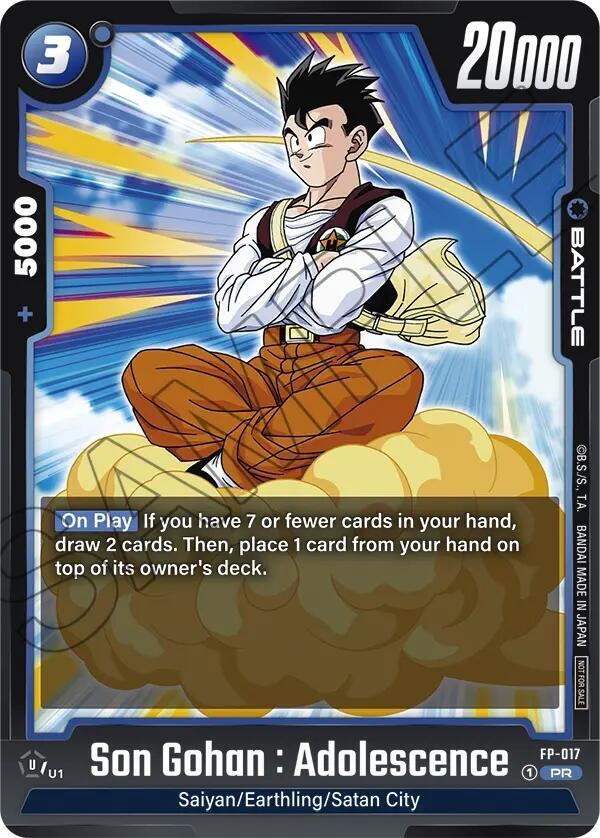 Son Gohan : Adolescence - FP-017 - Fusion World Promotion Cards and Packs