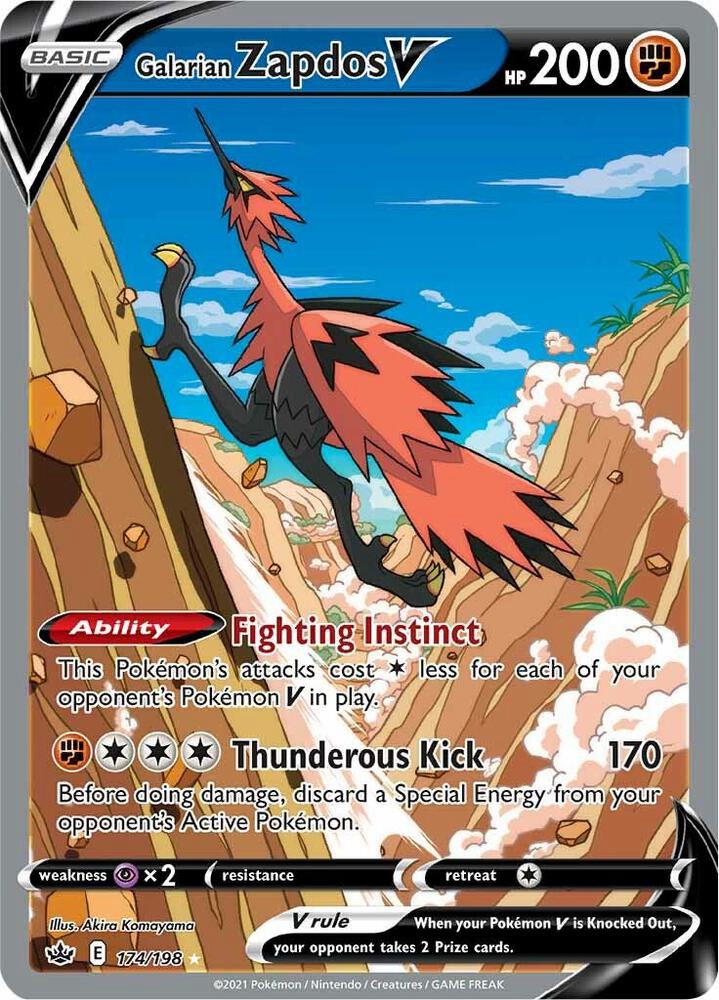 Galarian Zapdos V (Alternate Full Art) - 174/198 : Chilling Reign