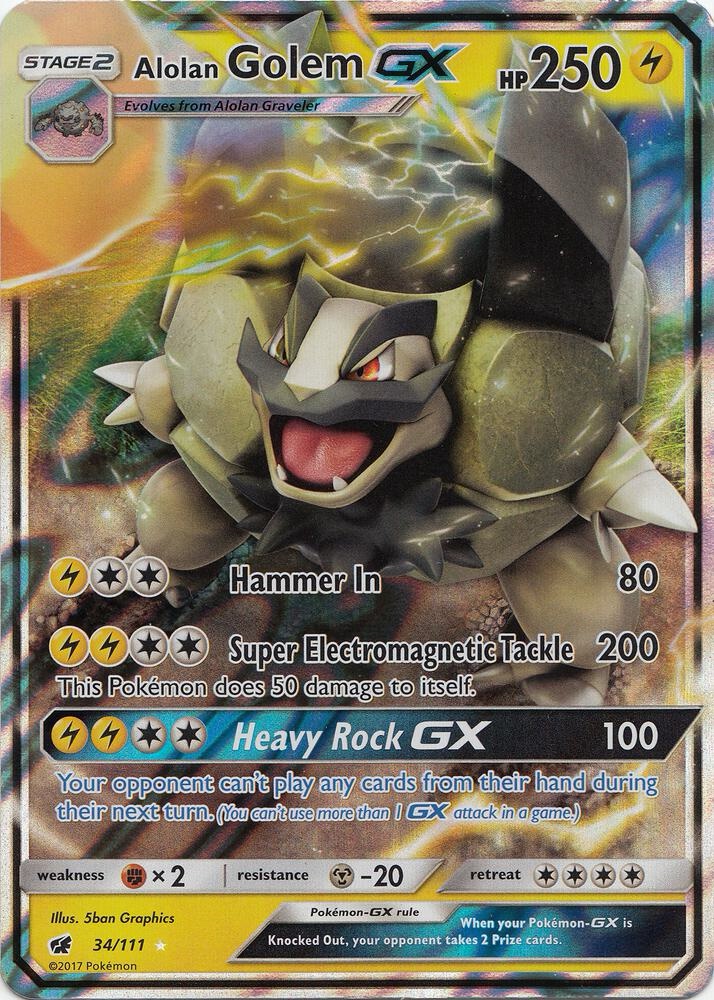 Alolan Golem GX - 34/111 : Crimson Invasion
