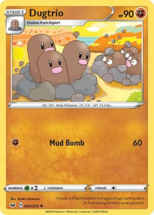 Dugtrio - 093/202: Sword & Shield Base Set
