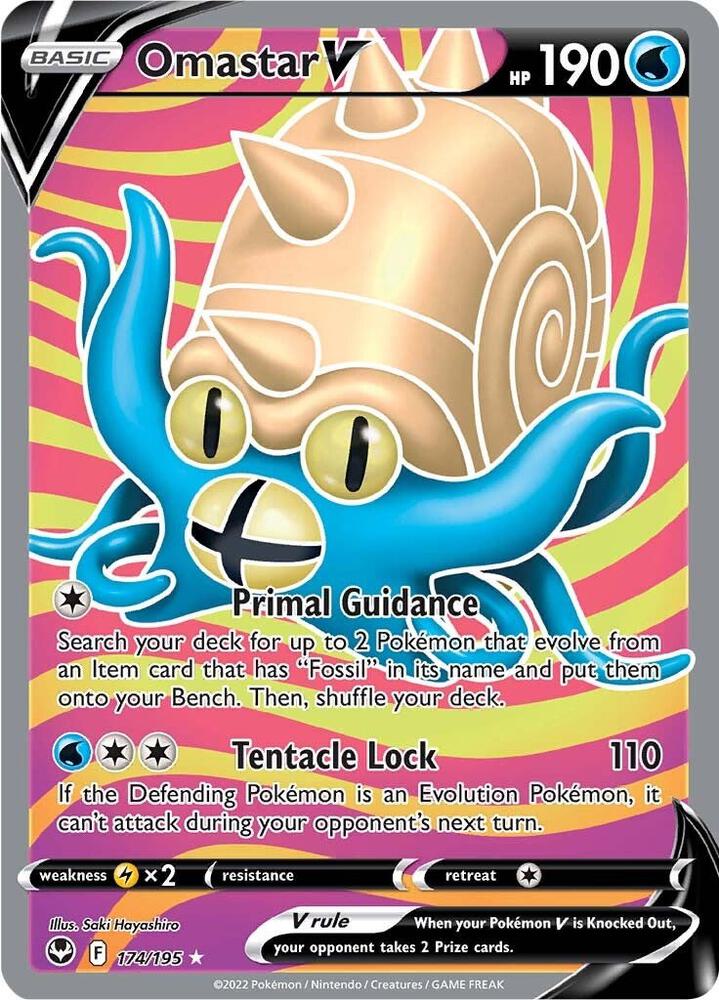 Omastar V (Full Art) - 174/195: SWSH12: Silver Tempest