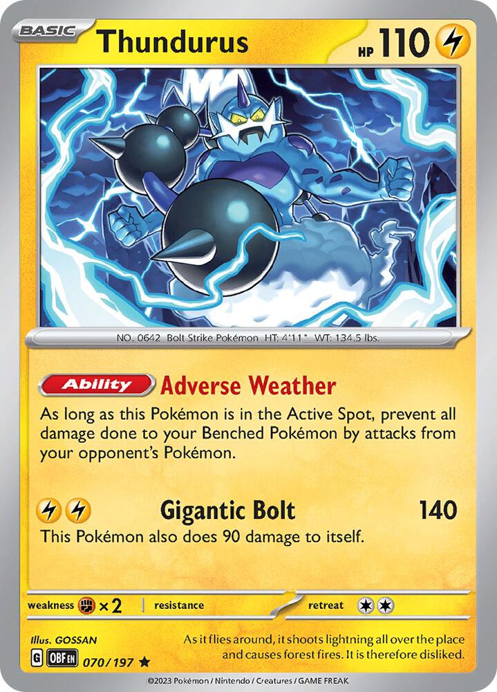 Thundurus - 070/197: Obsidian Flames