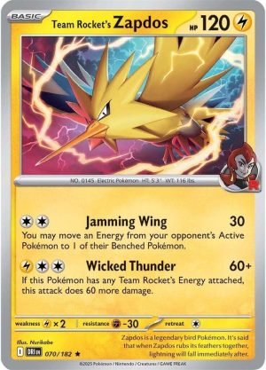 Team Rocket's Zapdos - 070/182: Destined Rivals