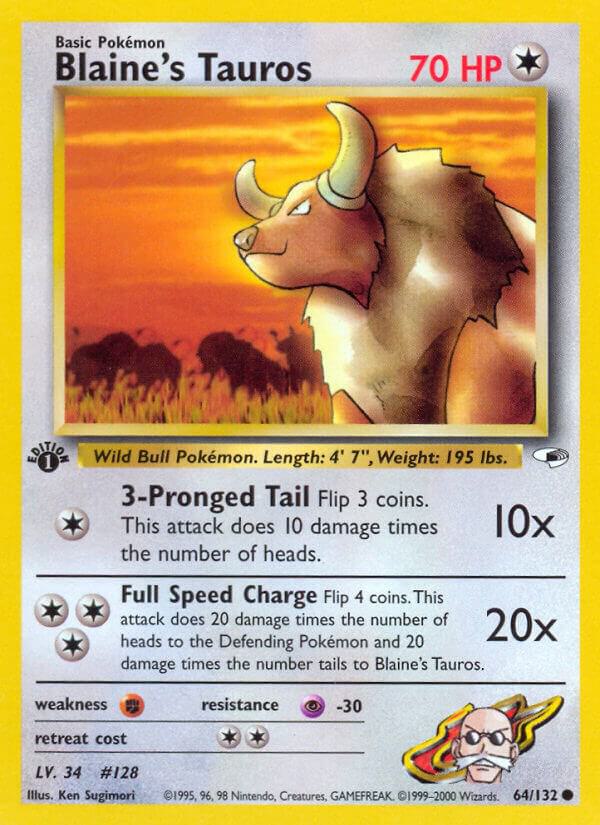 Blaine's Tauros – 064/132: Gym Heroes