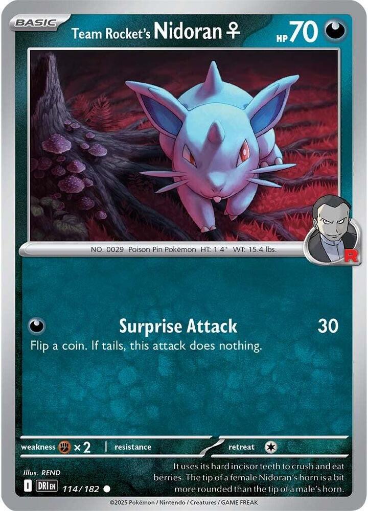 Team Rocket's Nidoran F - 114/182: Destined Rivals