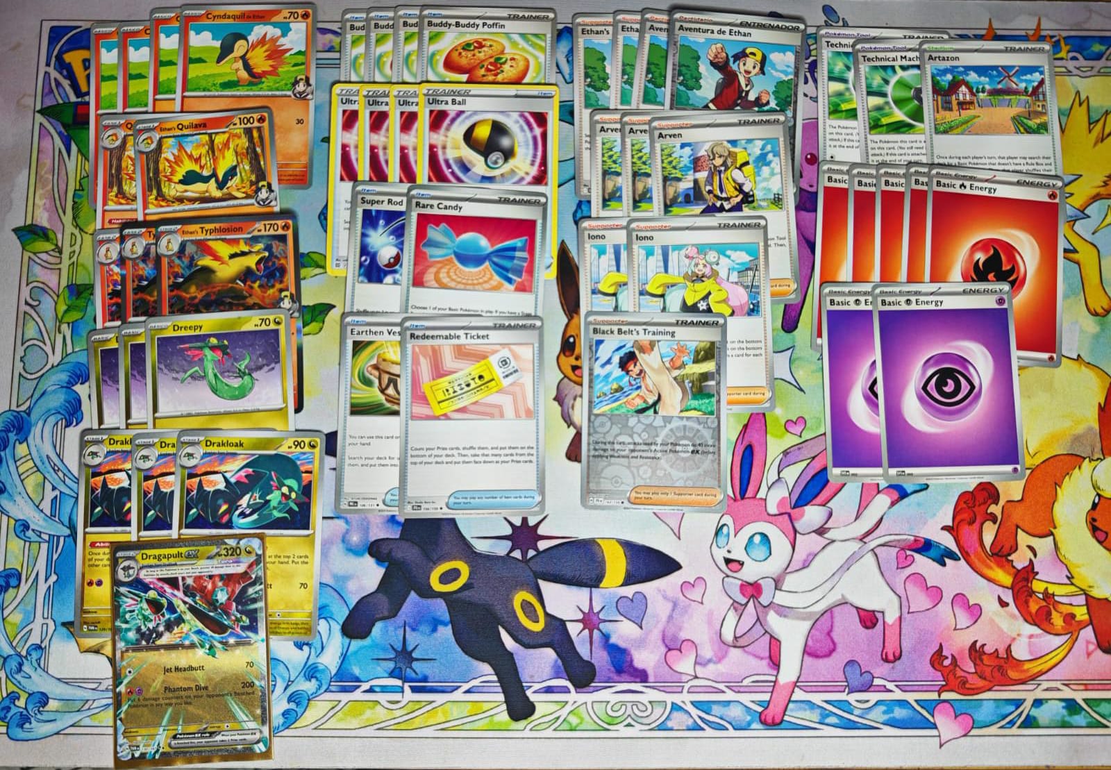 Pokemon TCG - Base de deck: Ethan's Typhlosion / Dragapult ex (48 cartas)