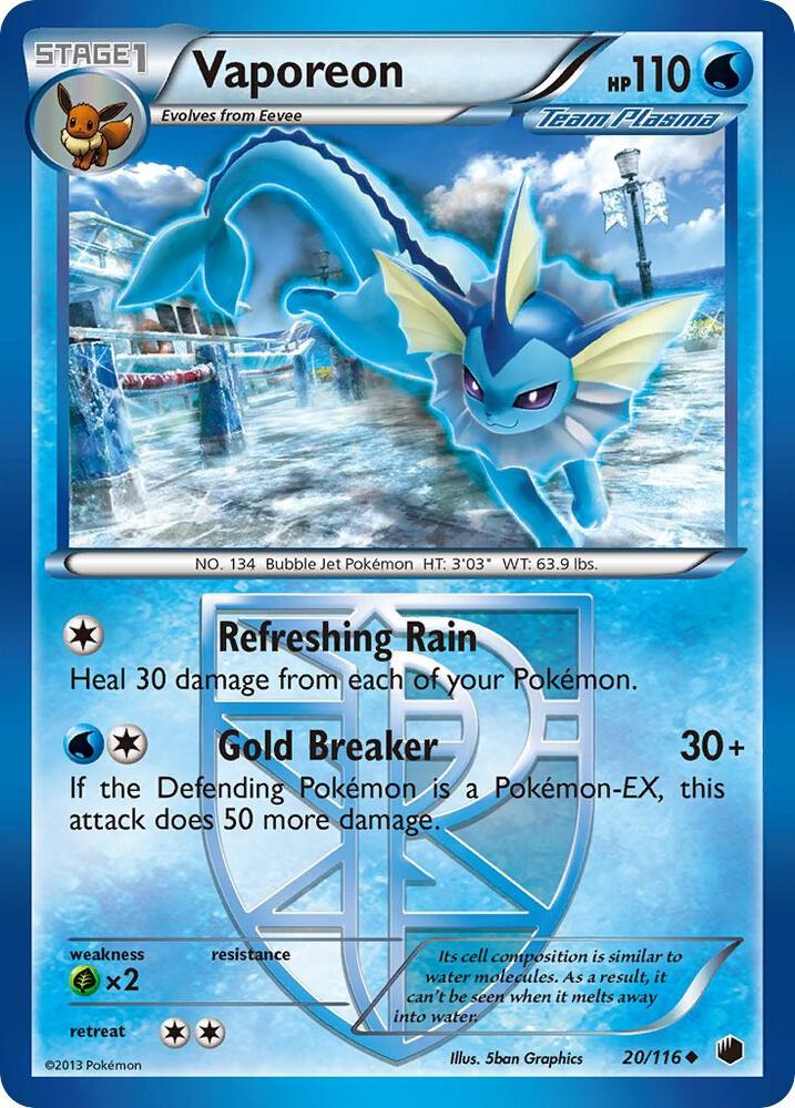 Vaporeon (Team Plasma) - 20/116: Plasma Freeze