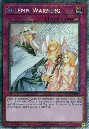Solemn Warning (Platinum Secret Rare) - RA02-EN078: 25th Anniversary Rarity Collection II