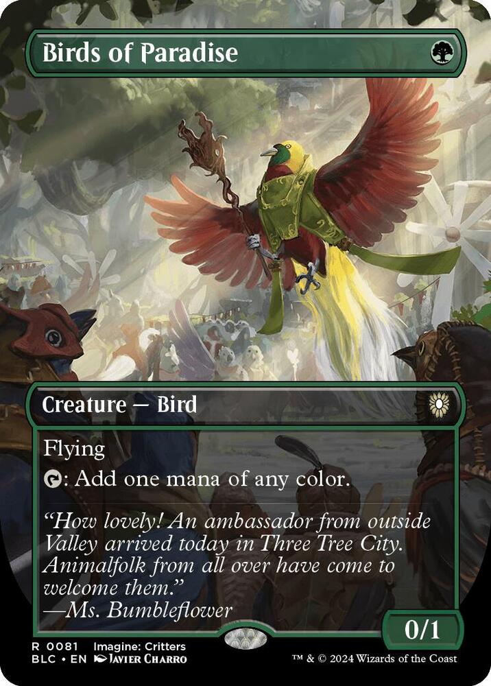 Birds of Paradise (Borderless) - 81: Commander: Bloomburrow