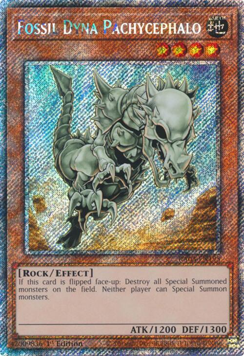 Fossil Dyna Pachycephalo (Platinum Secret Rare) - RA03-EN195: Quarter Century Bonanza