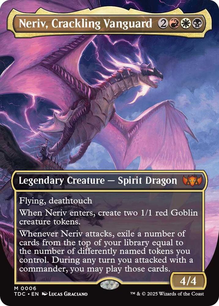 Neriv, Crackling Vanguard (Borderless) - 6: Commander: Tarkir: Dragonstorm