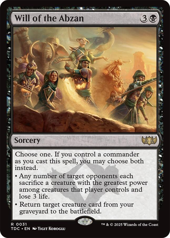 Will of the Abzan - 31: Commander: Tarkir: Dragonstorm