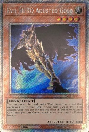 Evil HERO Adusted Gold (Platinum Secret Rare) - RA04-EN029: Quarter Century Stampede