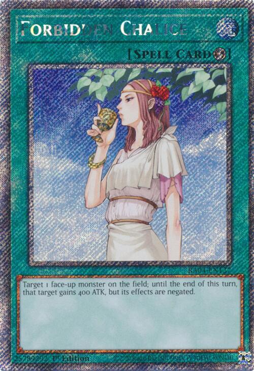 Forbidden Chalice (Platinum Secret Rare) - RA04-EN137: Quarter Century Stampede