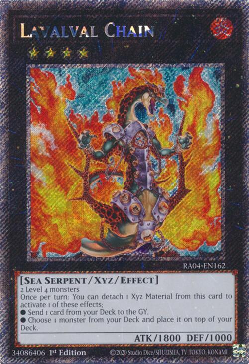 Lavalval Chain (Platinum Secret Rare) - RA04-EN162: Quarter Century Stampede