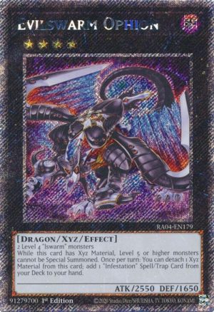 Evilswarm Ophion (Platinum Secret Rare) - RA04-EN179: Quarter Century Stampede