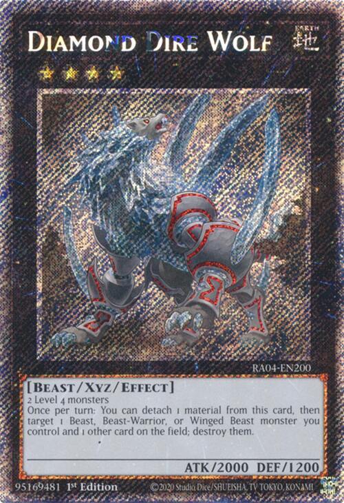 Diamond Dire Wolf (Platinum Secret Rare) - RA04-EN200: Quarter Century Stampede