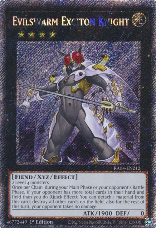 Evilswarm Exciton Knight (Platinum Secret Rare) - RA04-EN212: Quarter Century Stampede