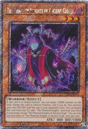 The Phantom Knights of Ancient Cloak (Platinum Secret Rare) - RA04-EN263: Quarter Century Stampede