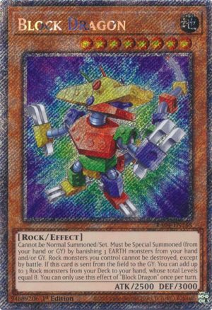 Block Dragon (Platinum Secret Rare) - RA04-EN268: Quarter Century Stampede