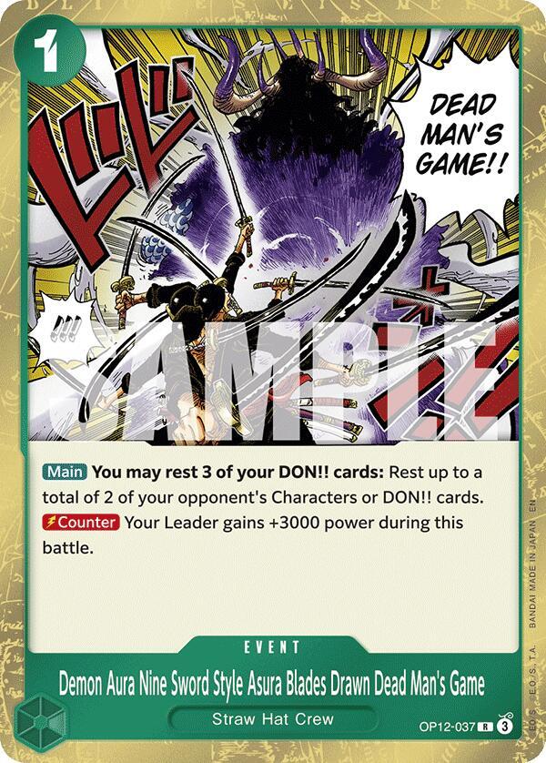 Demon Aura Nine Sword Style Asura Blades Drawn Dead Man's Game - OP12-037: Legacy of the Master