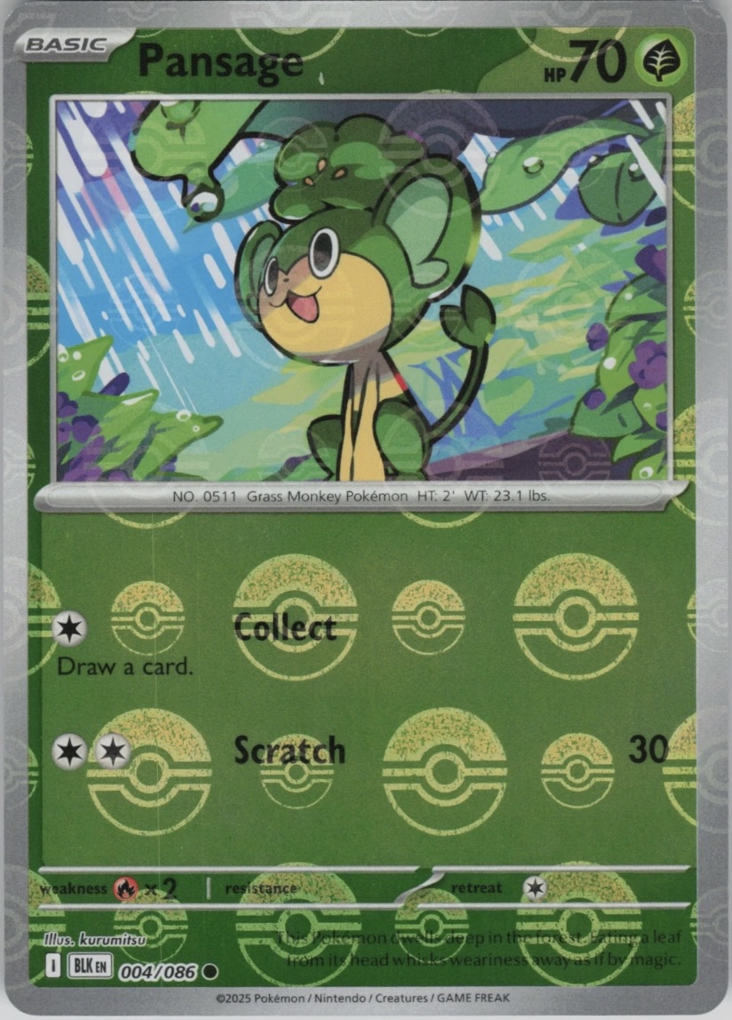 Pansage (Poke Ball Pattern) - 004/086: SV: Black Bolt