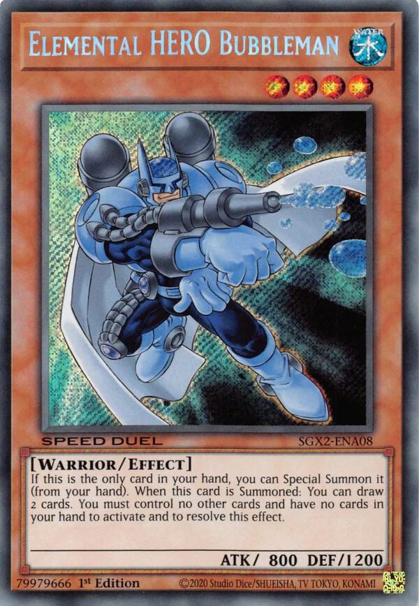 Elemental HERO Bubbleman (Secret Rare) - SGX2-ENA08: Speed Duel GX: Midterm Paradox