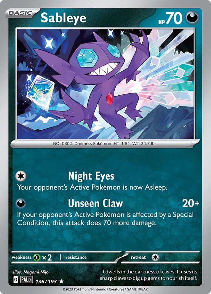 Sableye - 136/193: SV02: Paldea Evolved
