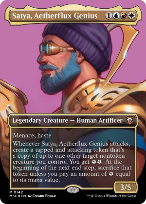 Satya, Aetherflux Genius (Borderless) (Ripple Foil) - 142: Commander: Modern Horizons 3