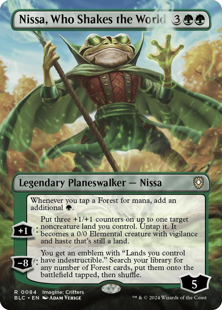 Nissa, Who Shakes the World (Borderless) - 84: Commander: Bloomburrow