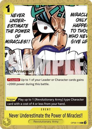 Never Underestimate the Power of Miracles!! - OP09-116: Emperors in the New World: 2nd Anniversary Tournament Cards