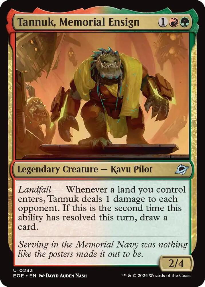 Tannuk, Memorial Ensign - 233: Edge of Eternities