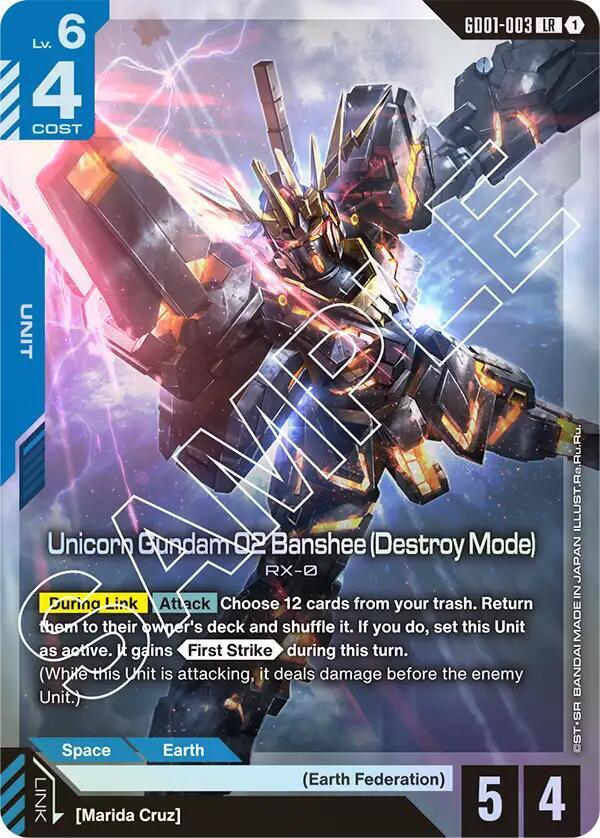 Unicorn Gundam 02 Banshee (Destroy Mode) - GD01-003: Newtype Rising