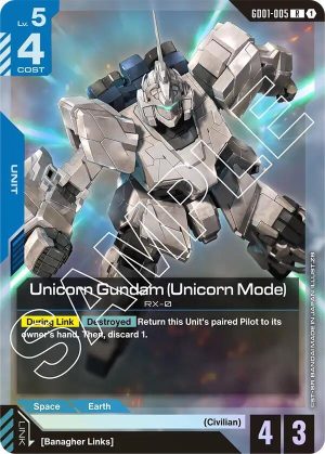 Unicorn Gundam (Unicorn Mode) - GD01-005: Newtype Rising