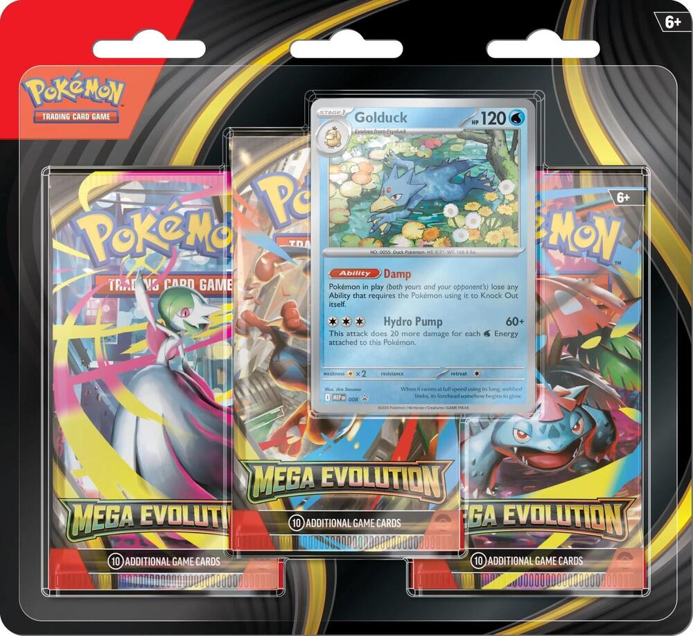 Pokemon Blister (3 Pack) - Golduck: Mega Evolution