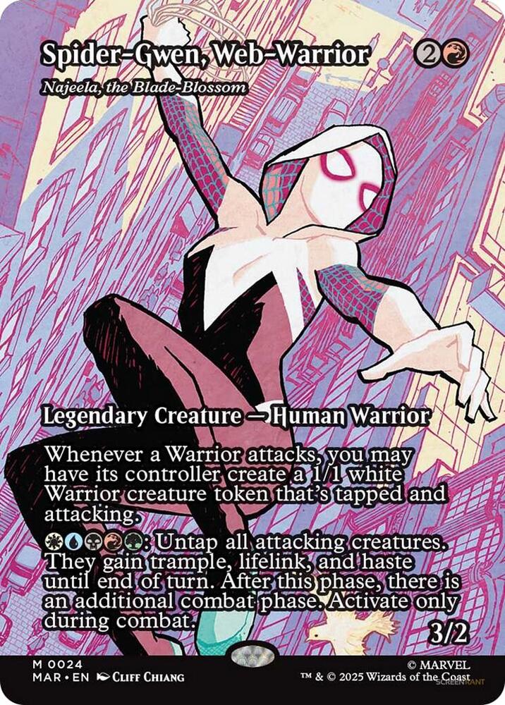 Spider-Gwen, Web Warrior, Najeela, the Blade-Blossom (Borderless) - 24: Spider-man: Marvel Eternal Legal