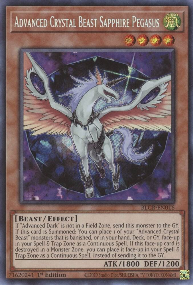 Advanced Crystal Beast Sapphire Pegasus - BLCR-EN016: Battles of Legend: Crystal Revenge