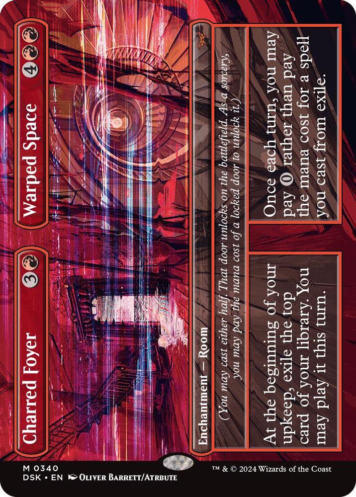 Charred Foyer // Warped Space (Borderless) - 340: Duskmourn: House of Horror