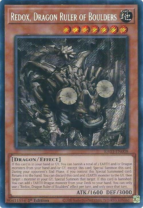 Redox, Dragon Ruler of Boulders (Secret Rare) - RA03-EN008: Quarter Century Bonanza